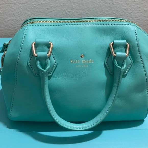 Kate spade turquoise blue satchel purse - Picture 7 of 10